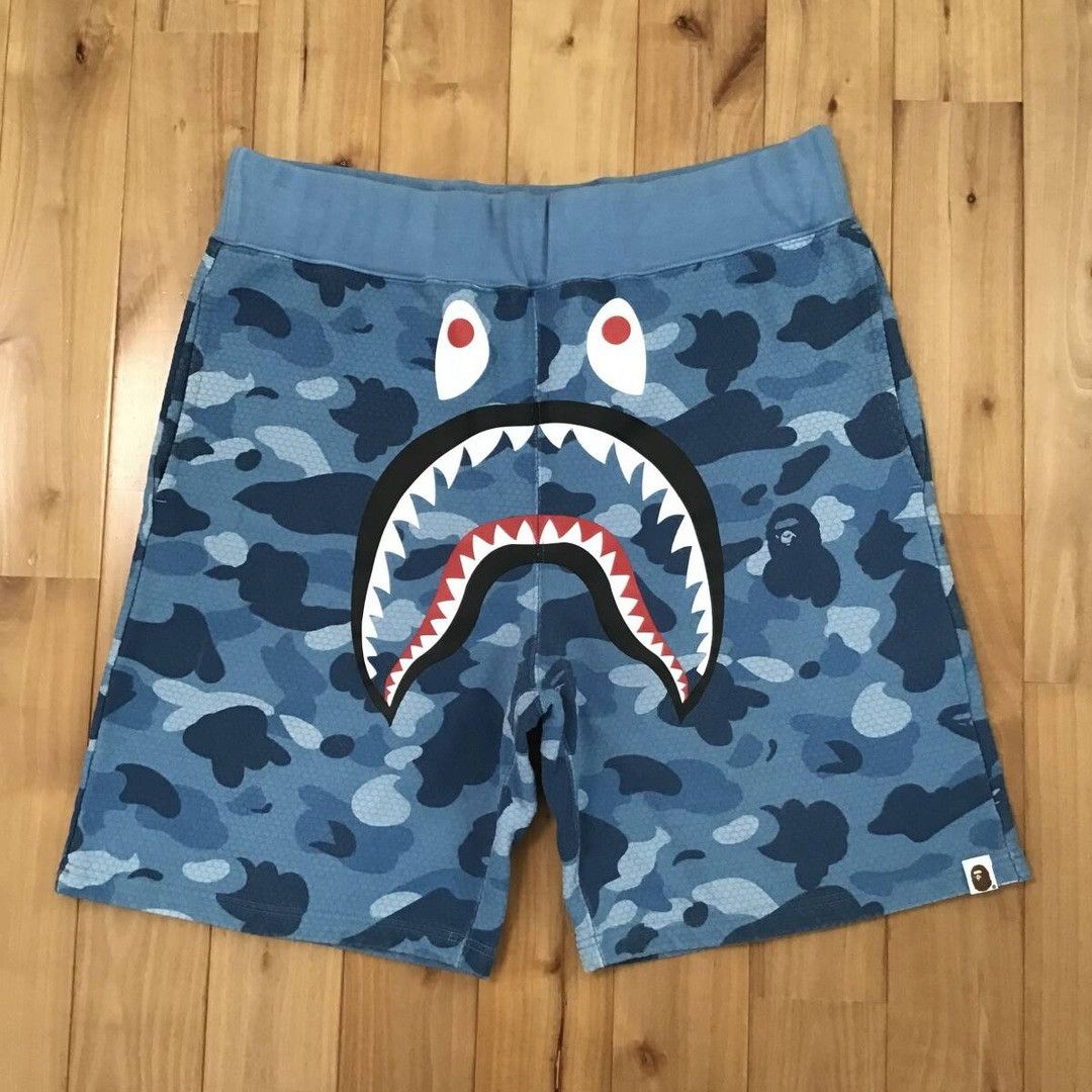 Bape BAPE HONEYCOMB camo shark sweat shorts APE ★size XL Size US 36 / EU 52 - 1 Thumbnail