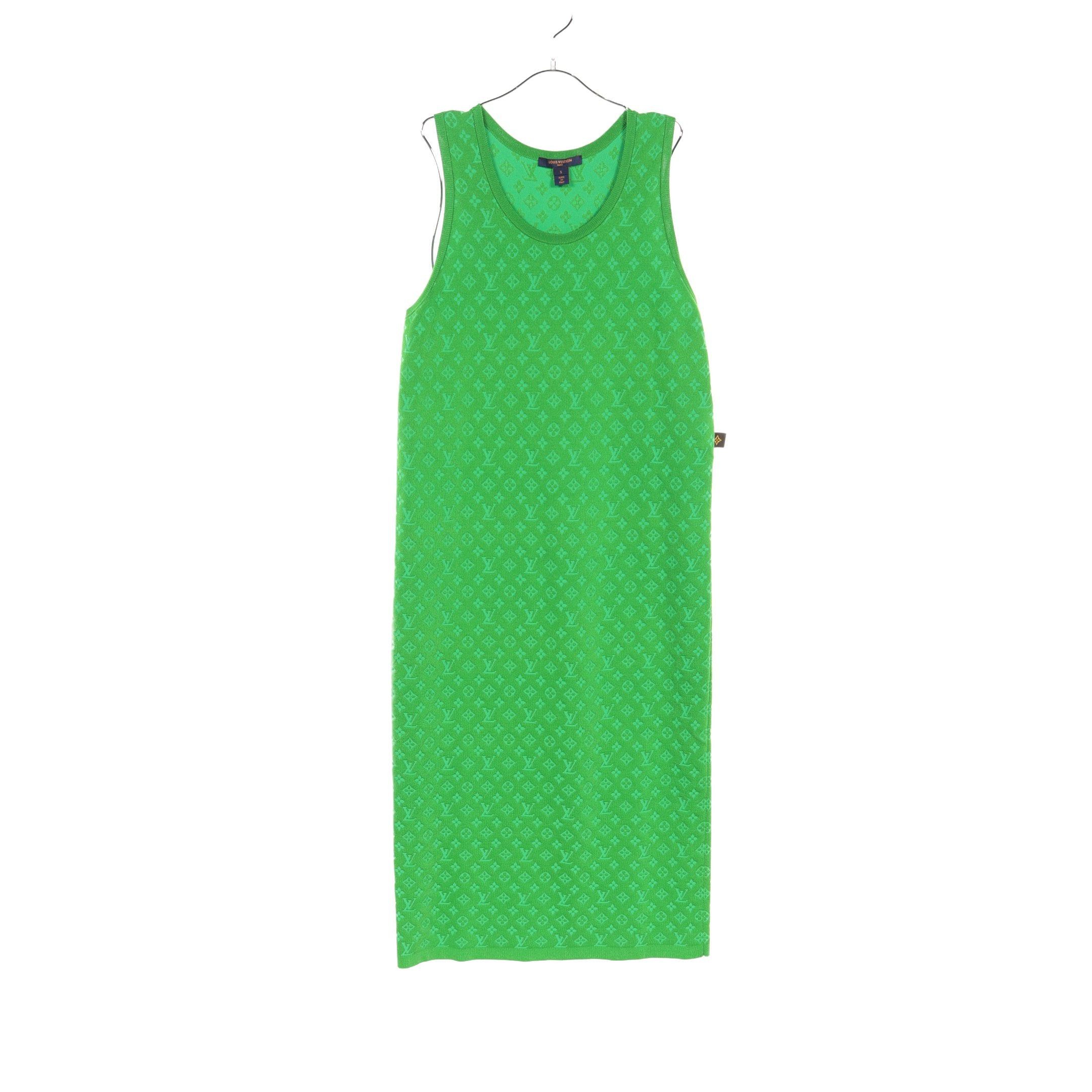 Louis Vuitton Louis Vuitton Monogram One Piece No Sleeve Silk Nylon Green Size ONE SIZE - 1 Thumbnail