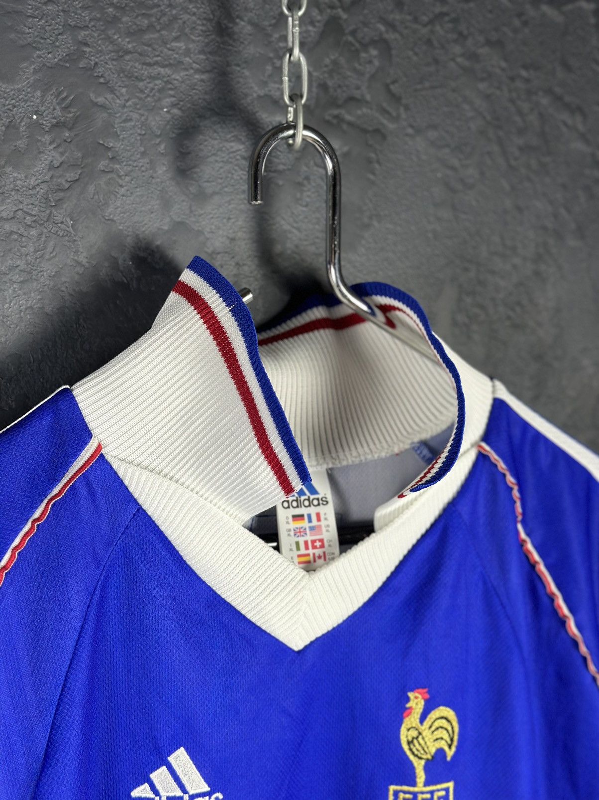 Adidas × Vintage Rare DUGARRY 21 France Football Shirt 1998/00 Size US XL / EU 56 / 4 - 7 Thumbnail