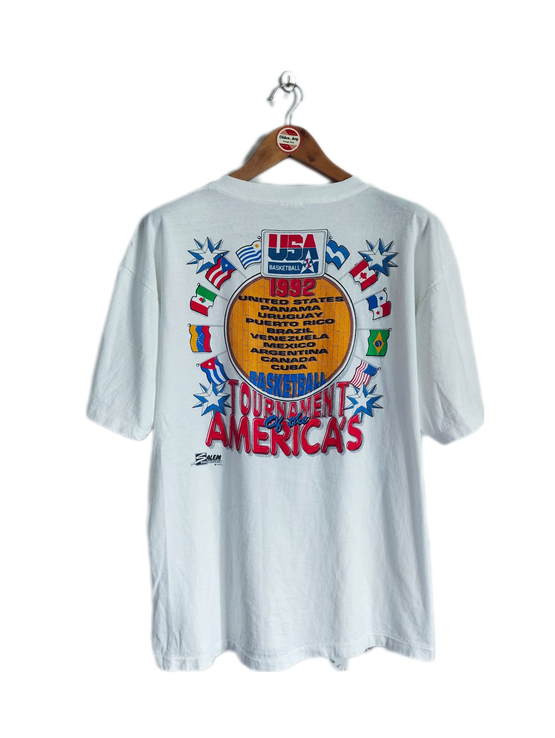 NBA × Vintage Vintage Olympic Dream Team Caricature 90s 2side T-shirt Size US XL / EU 56 / 4 - 2 Thumbnail