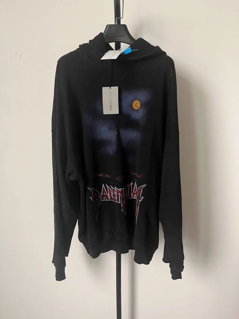Balenciaga Balenciaga Black Oversized Hooded Sweatshirt - dmc Size US M / EU 48-50 / 2 - 1 Thumbnail