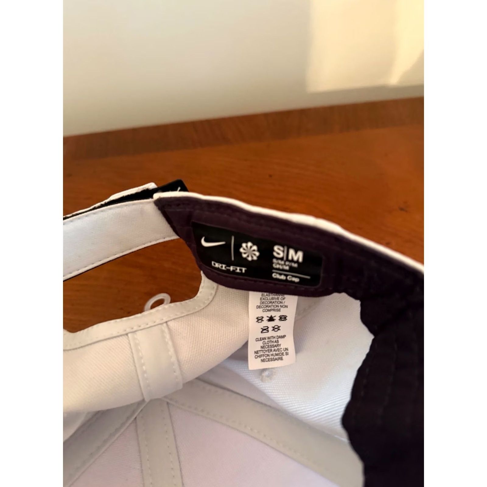 Nike Nike Hat Cap Strap Back S/M White Club Cap Swoosh Athletic Mens Polyester Golf Size ONE SIZE - 6 Thumbnail