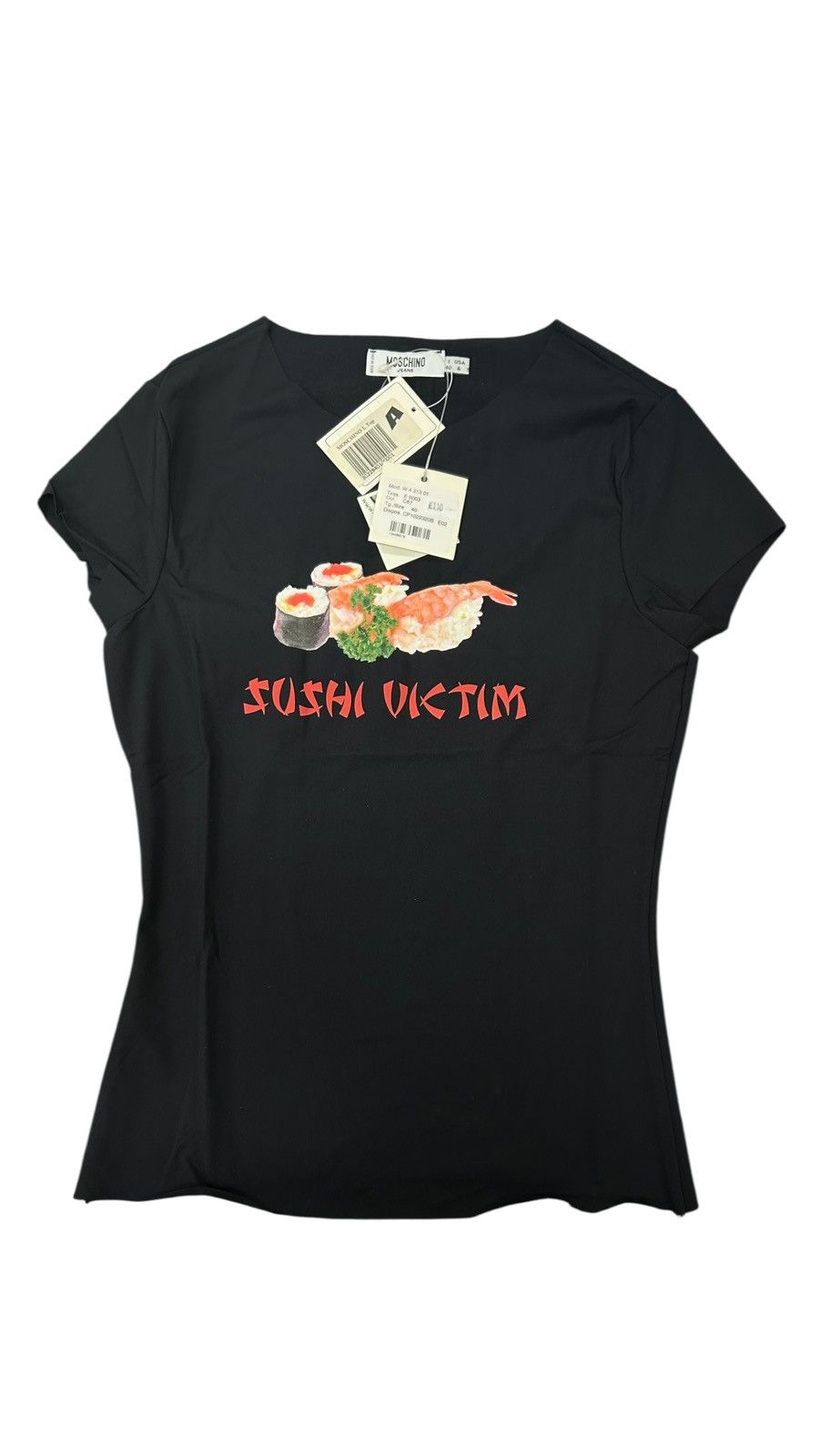 Moschino BNWT Archival Moschino Jeans "Sushi Victim" Graphic T shirt Size S / US 4 / IT 40 - 2 Thumbnail