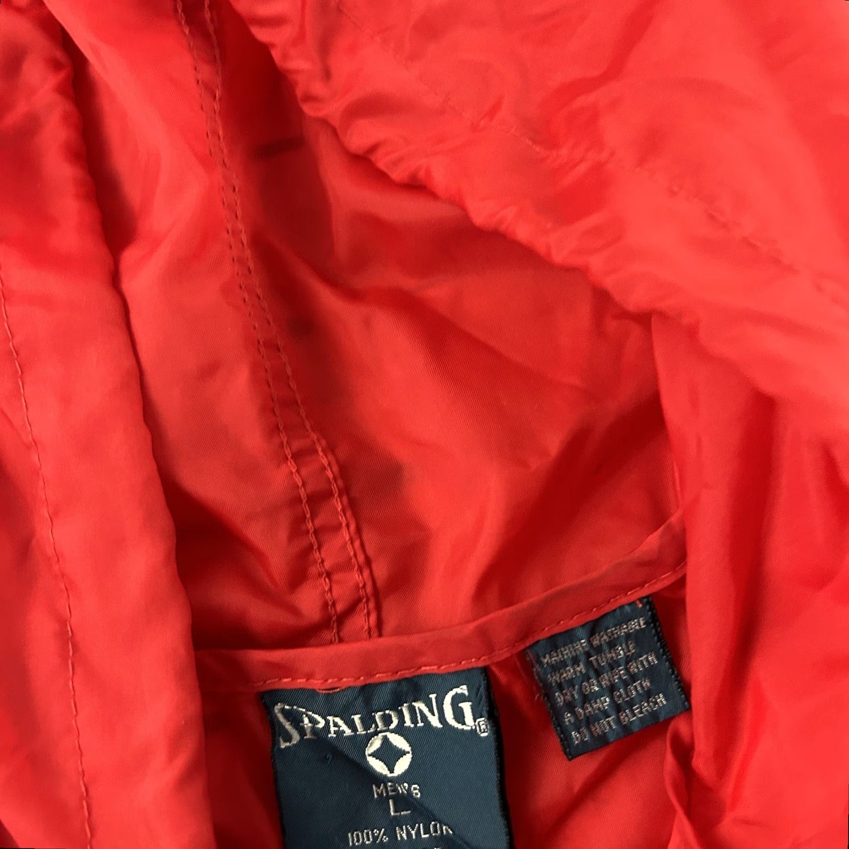 Spalding VINTAGE Spalding Windbreaker Hooded Anorak 1/4 Zip Pullover Red Mens L Size US L / EU 52-54 / 3 - 3 Thumbnail