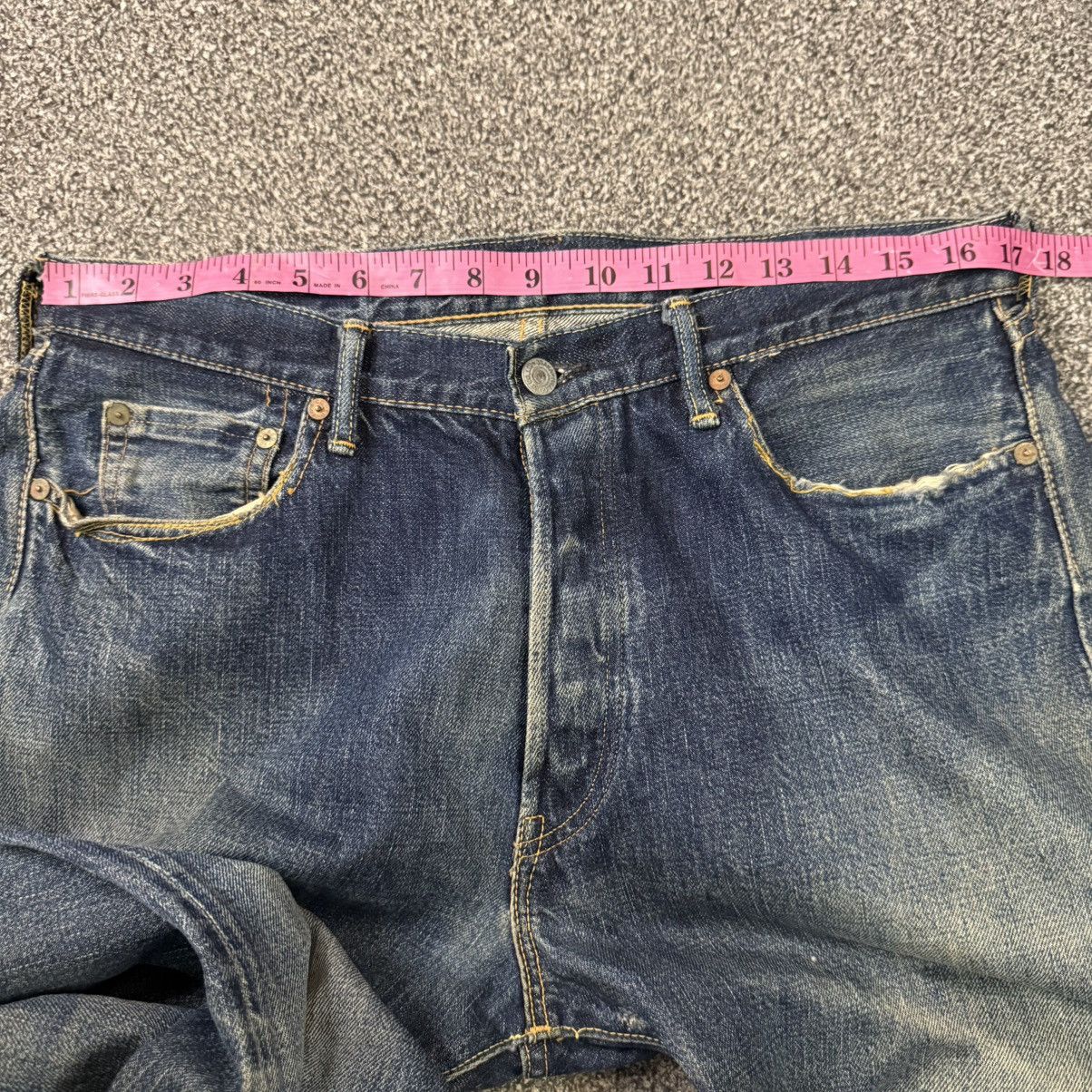 Full Count & Co. Vintage Selvedge Ripped 1101 W34 Full Count Denim Wideleg Size US 34 / EU 50 - 16 Thumbnail