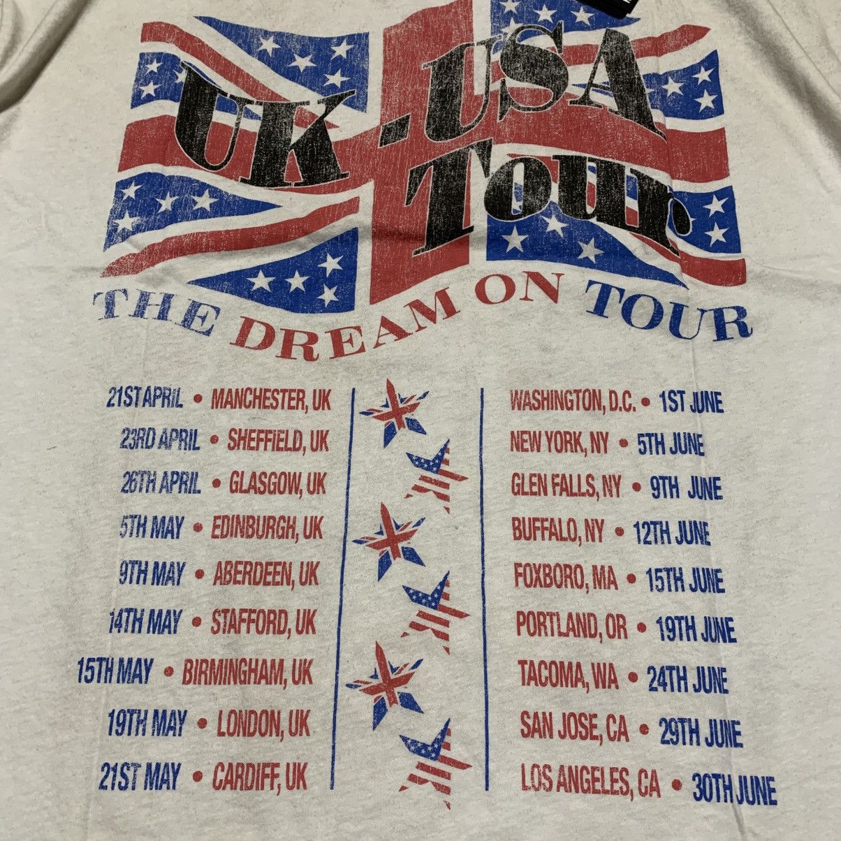 Represent Clo. Represent XXL Dream On Tour Washed Ecru White Tee Size US XXL / EU 58 / 5 - 4 Thumbnail