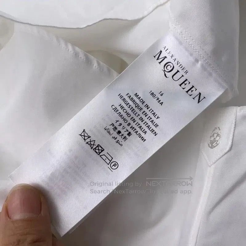 Alexander McQueen Alexander McQueen White Cotton Long Sleeve Shirt . Size US L / EU 52-54 / 3 - 4 Thumbnail