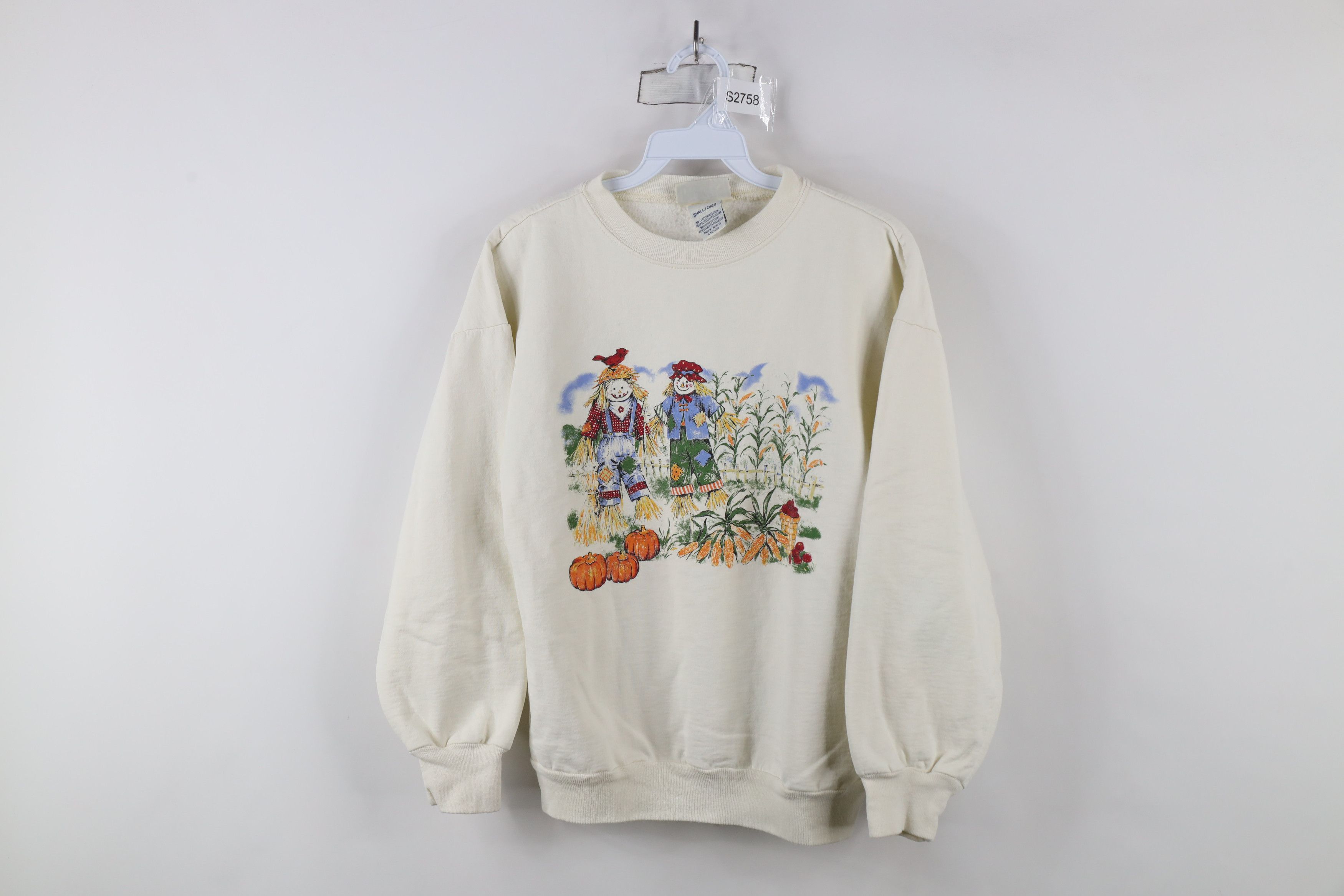 Vintage Vintage 90s Streetwear Scarecrow Fall Pumpkin Sweatshirt Size S / US 4 / IT 40 - 1 Thumbnail