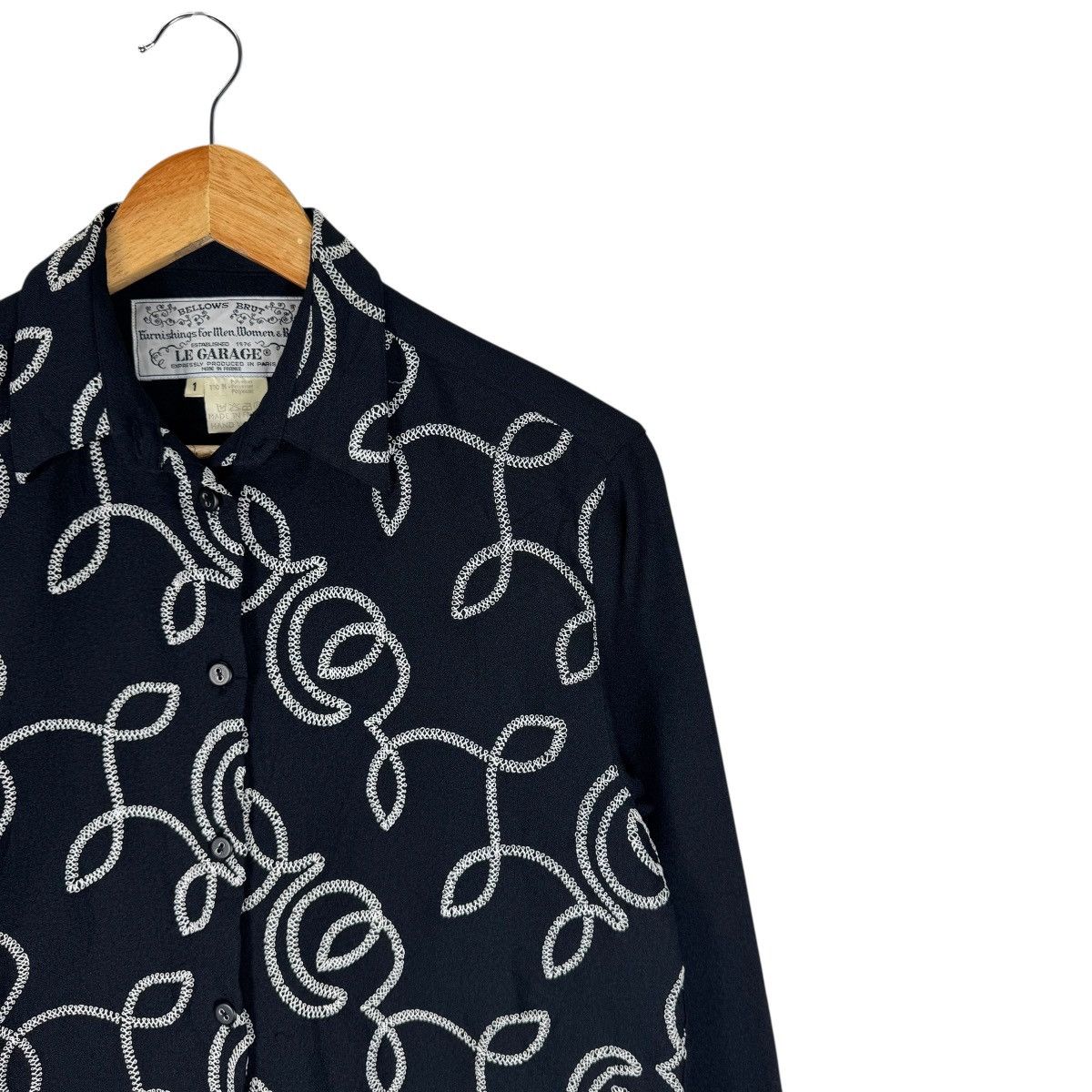 Vintage 🌟70s LE GARAGE BELLOWS BRUT BUTTON SHIRT Size M / US 6-8 / IT 42-44 - 3 Thumbnail