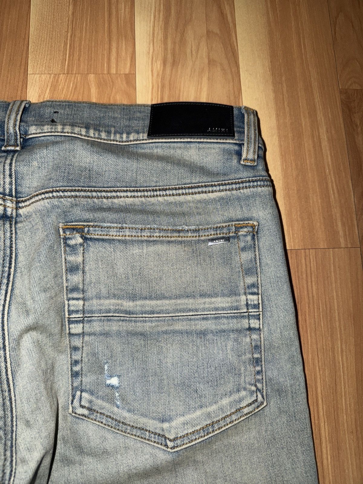 Amiri Blue Suede MX1 Jeans Size US 33 - 3 Thumbnail