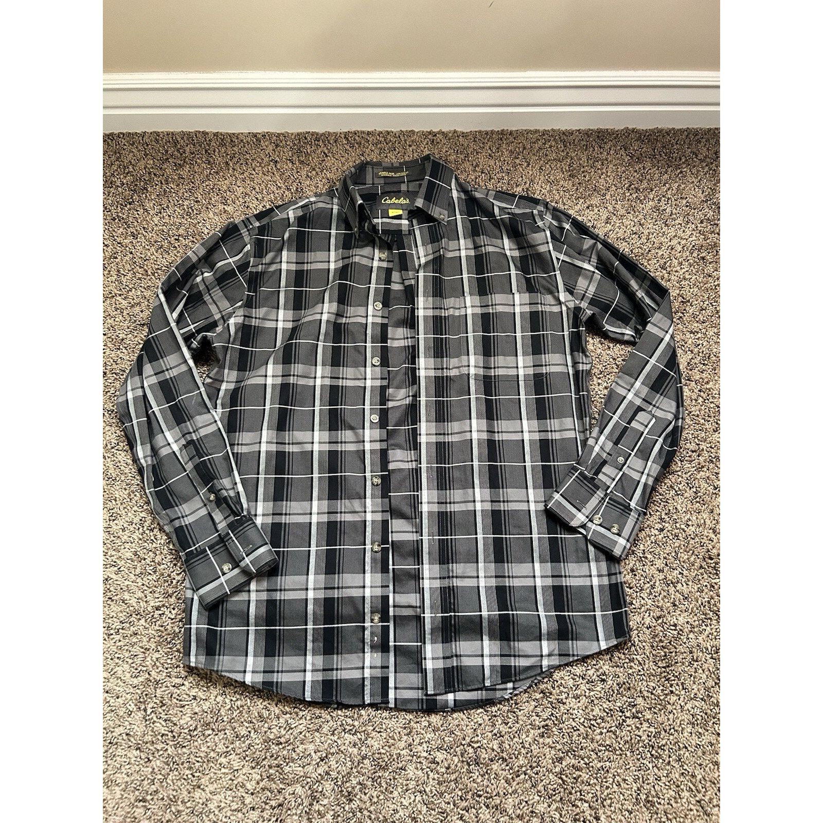 Cabelas Cabela's Mens MT Tall Blue Plaid Button Down Wrinkle Free Size US M / EU 48-50 / 2 - 2 Thumbnail