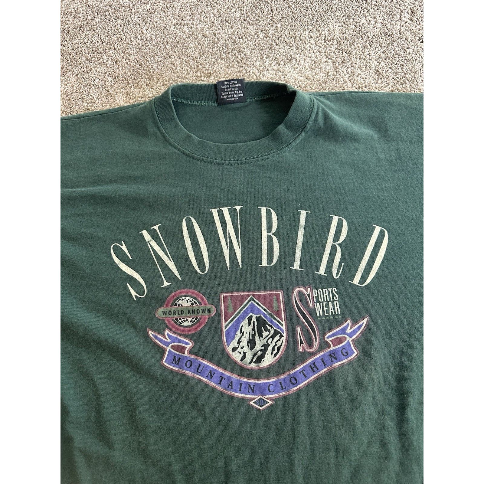 Other VTG Green Snowbird Single Stitch Sports Wear Mountain L Size US L / EU 52-54 / 3 - 1 Thumbnail