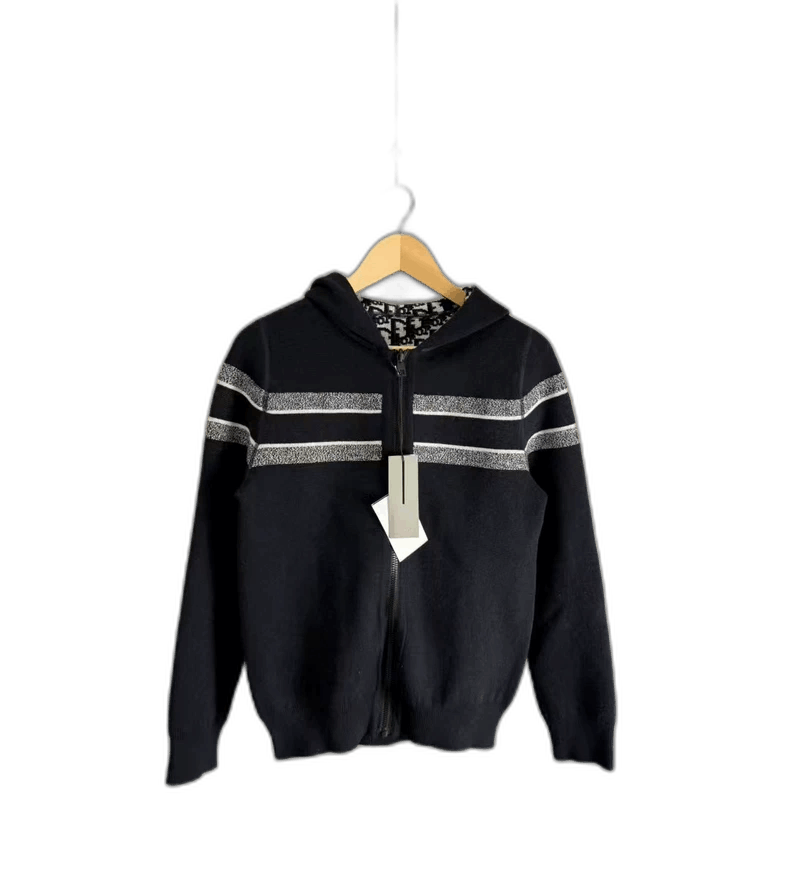 Dior Dior Navy Blue Cashmere Hooded Jacket-yf Size US S / EU 44-46 / 1 - 1 Thumbnail