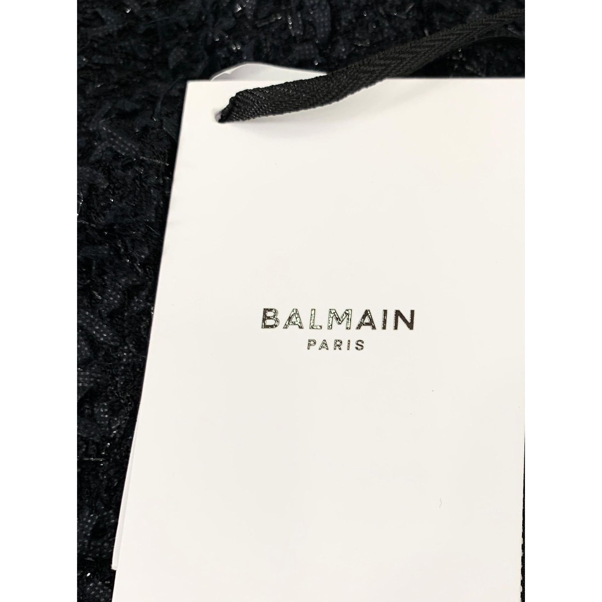 Balmain Balmain Black Textured Cotton Knit Shorts With Gold Button D Size 34" / US 12 / IT 48 - 2 Thumbnail