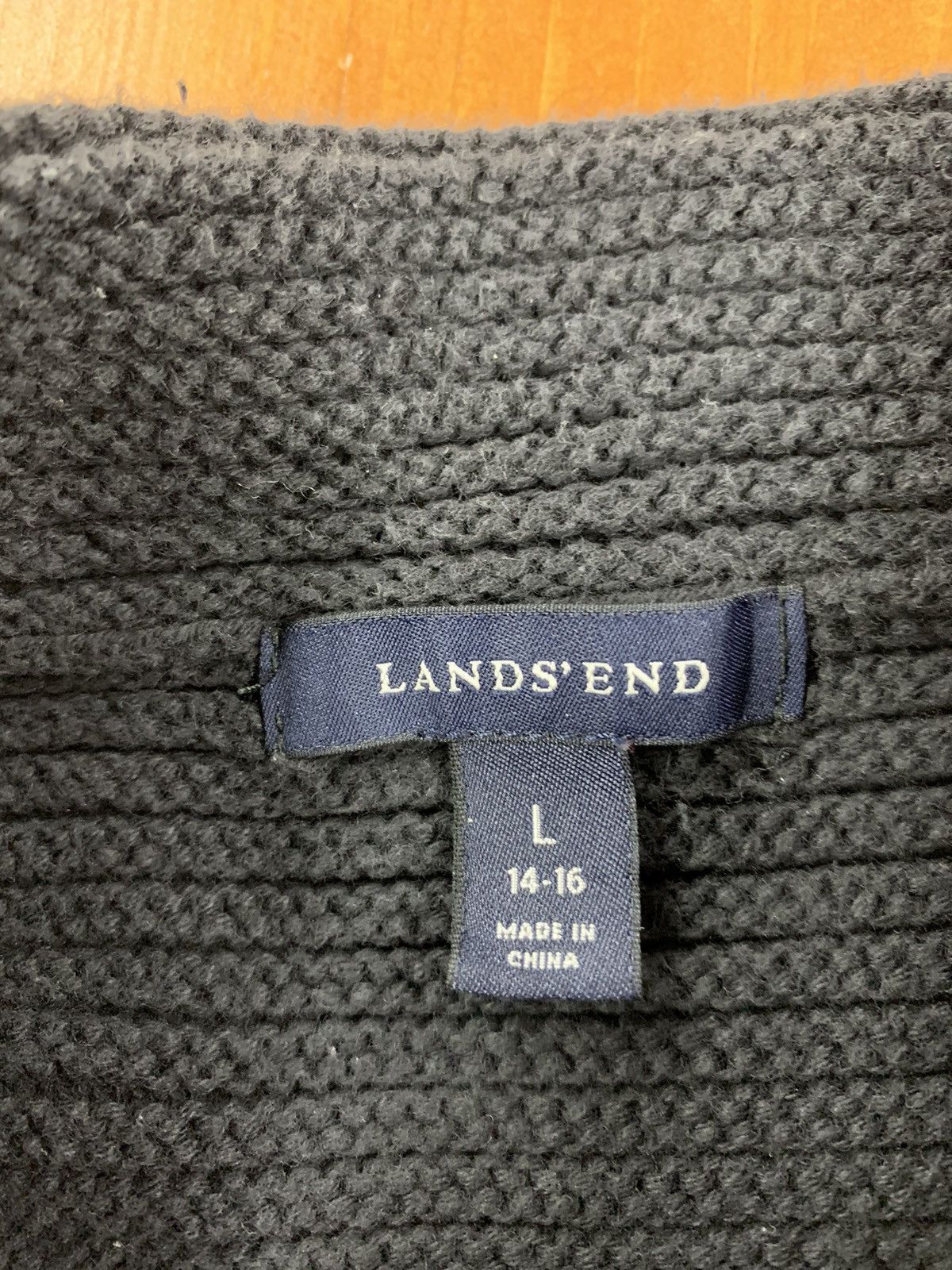 Vintage Vintage Y2K Land’s End Navy Knit Cardigan Size US S / EU 44-46 / 1 - 1 Thumbnail