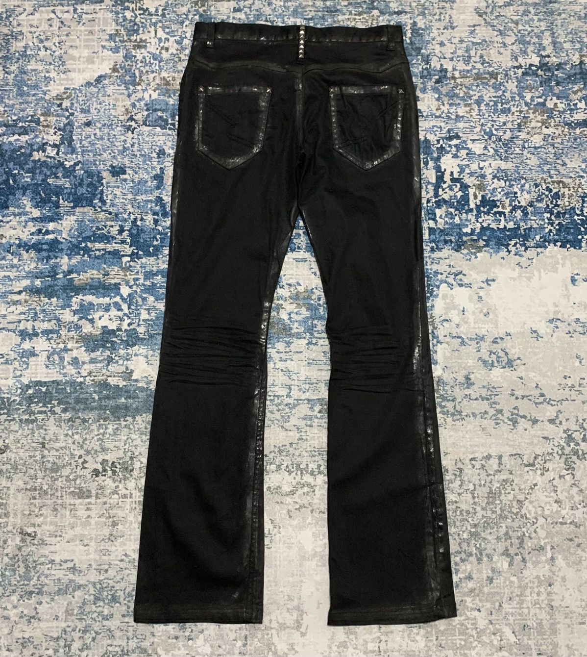 Japanese Brand × semanticdesign Semantic Design Japan wax flared black jeans Size US 31 - 7 Thumbnail