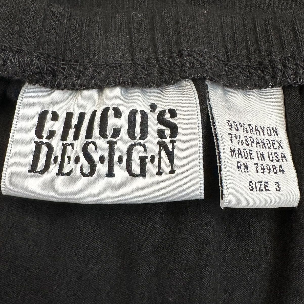 Chicos Chico’s Black Elasticized Waist Midi Skirt Size 30" / US 8 / IT 44 - 7 Thumbnail