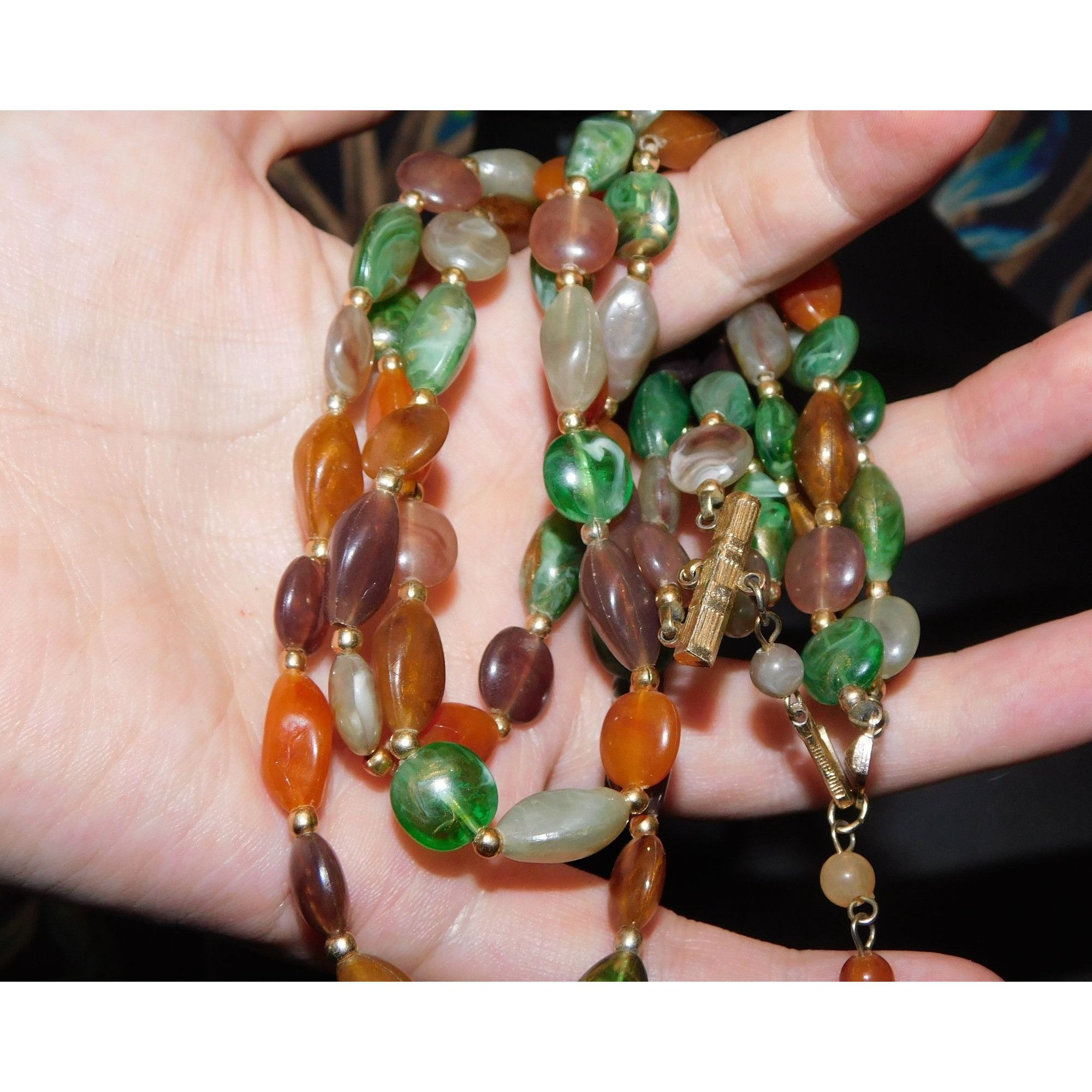 Other Vintage Earth Tone Lucite Beaded Layered Necklace Size ONE SIZE - 3 Thumbnail