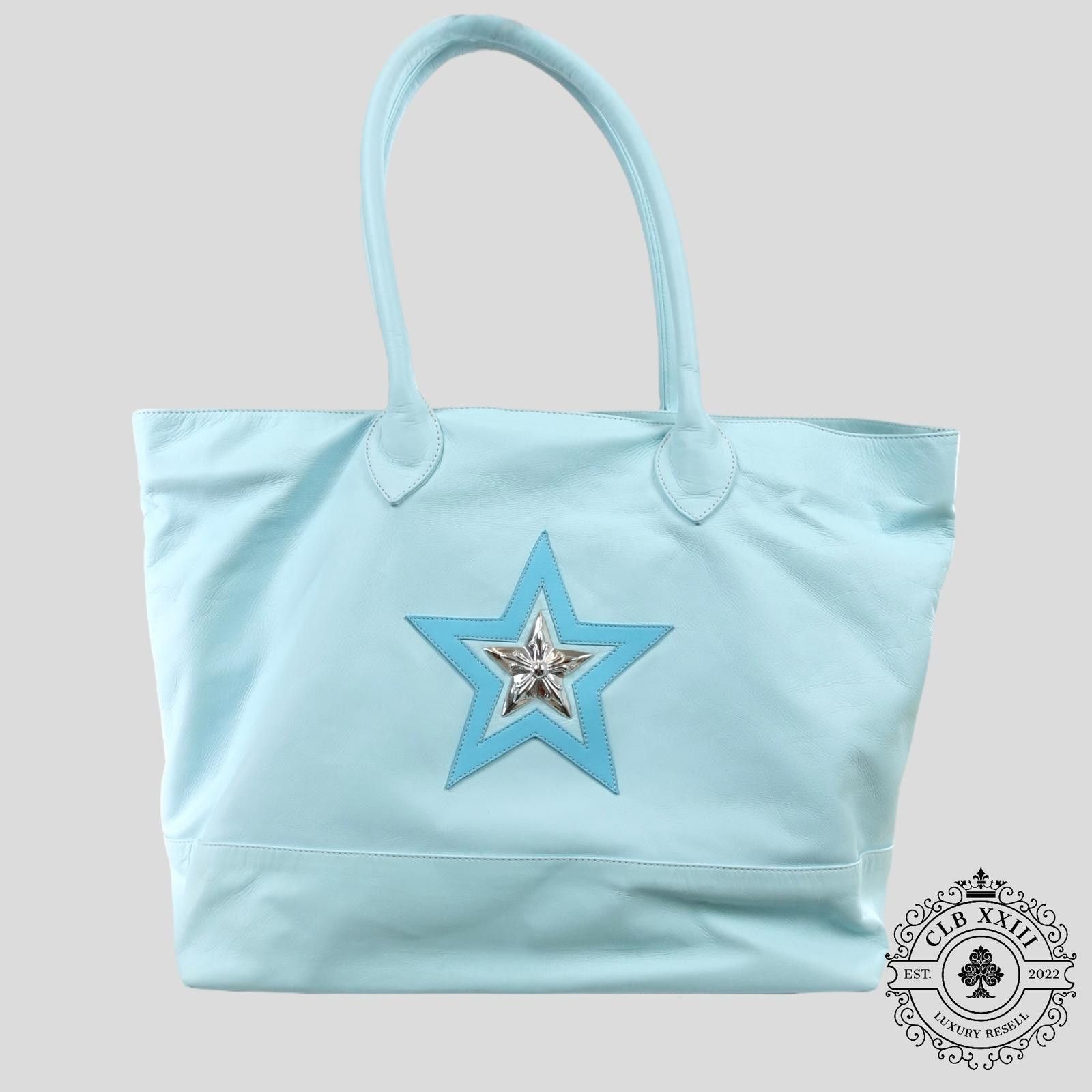 Chrome Hearts Chrome Hearts Star Patch Leather Tote Bag in Blue Size ONE SIZE - 1 Thumbnail