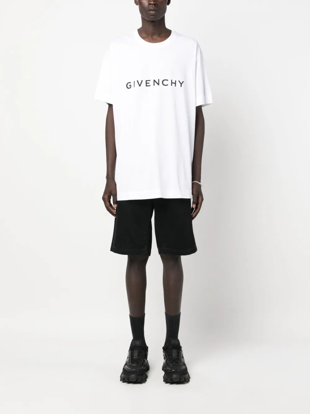 Givenchy o1w1db10325 Oversized Fit T-Shirt in White Size US M / EU 48-50 / 2 - 2 Thumbnail