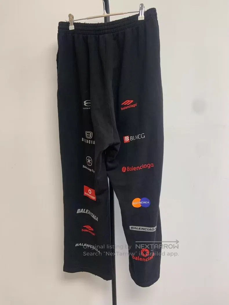 Balenciaga Balenciaga size XS Letter Pattern Printed Straight Leg Bla Size US 27 - 2 Thumbnail
