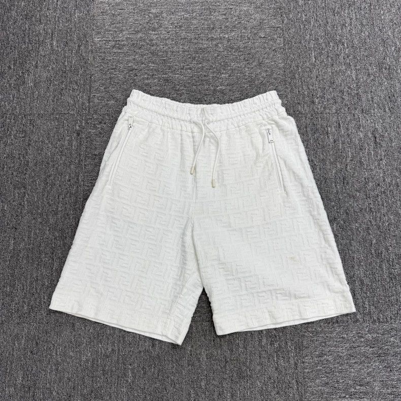 Fendi Fendi Double F Print White Shorts Size US 30 / EU 46 - 1 Thumbnail