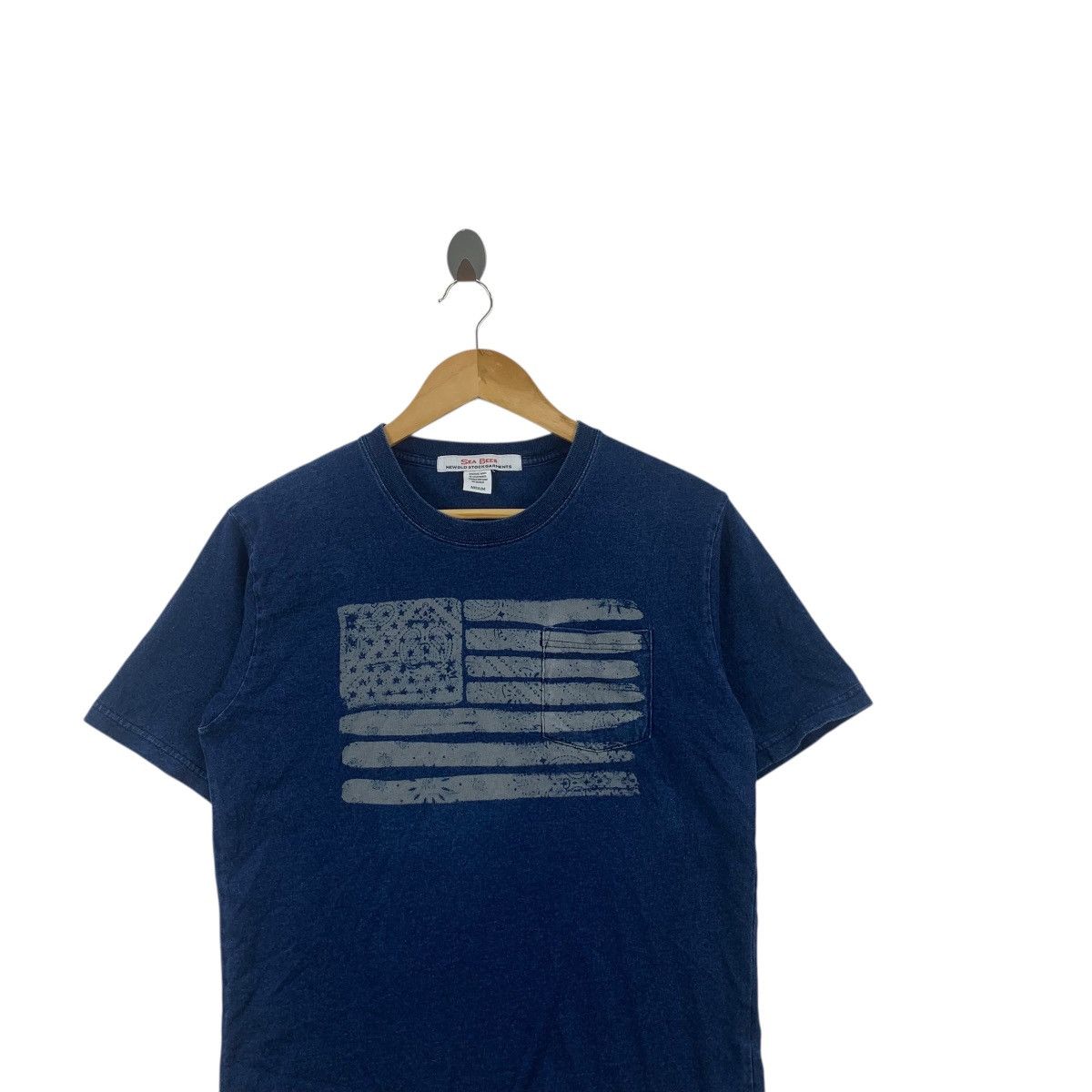 Other SEA BEES Paisley Flag Graphic Pop Art Blue Tee Shirt Top Size M / US 6-8 / IT 42-44 - 2 Thumbnail