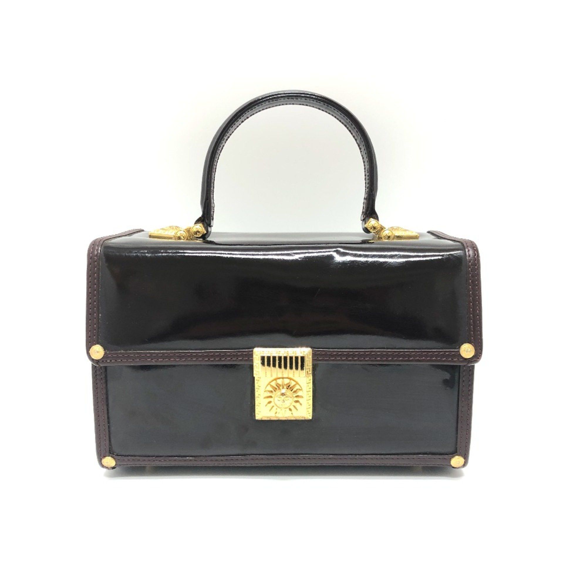 Versace Versace vintage Vanity Bag Handbag Bag Backpack Hand Bag Purple Based GoldHardware Size ONE SIZE - 1 Thumbnail
