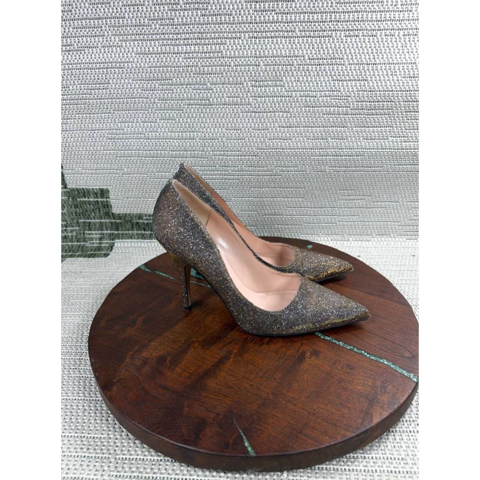 Vintage VINTAGE Kate Spade New York Heels Womens 9 B Licorice Glitter Pump Pointed Toe Size US 9 / IT 39 - 2 Thumbnail
