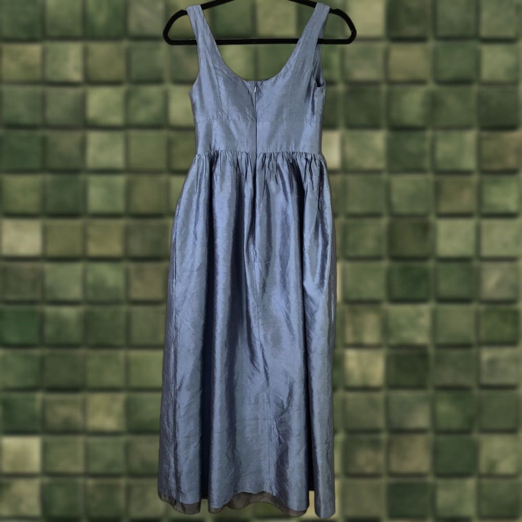 Vintage Lula Kate Dress Womens 4 Blue Silk Maxi Scoop Neck Sleeveless Formal Gown Size S / US 4 / IT 40 - 1 Thumbnail