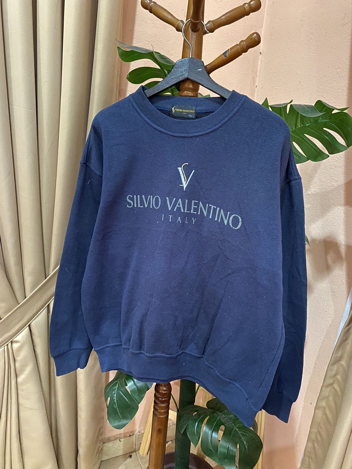 Vintage Silvio Valentino Navy Crewneck Sweatshirt – Vintage Italy Size US L / EU 52-54 / 3 - 2 Thumbnail