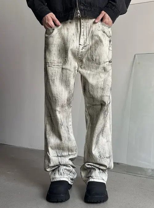 Japanese Brand Hirota x Koike Avant garde fashion painted jeans pants Size US 32 / EU 48 - 2 Thumbnail