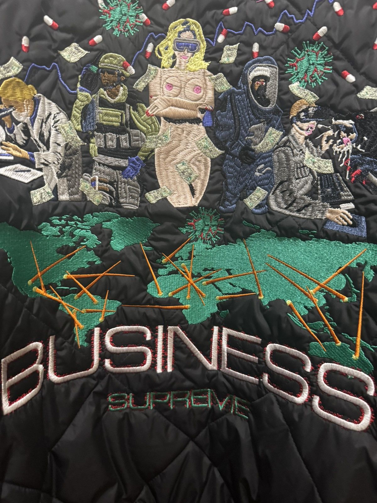 Supreme SUPREME AOI PANDEMIC BUSINESS QUILTED WORK JACKET XL FW24 Size US XL / EU 56 / 4 - 6 Thumbnail