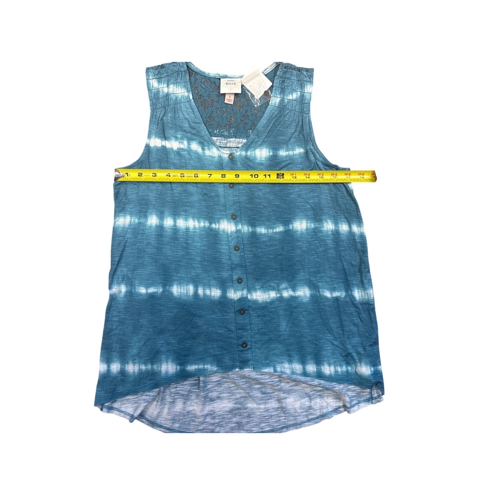 Other Knox Rose Small Blue Tie Dye Sleeveless Button-Down Top With Size S / US 4 / IT 40 - 6 Thumbnail