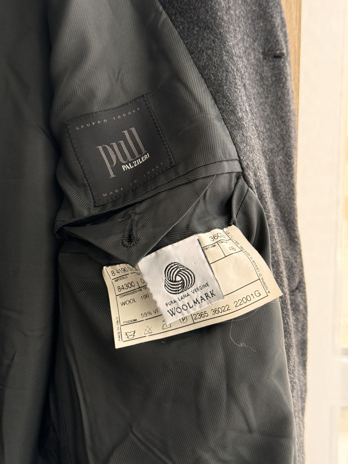 Pal Zileri × Vintage Vintage Pal Zirelli Pull Gruppo Forall Dark Grey Wool Coat Size US L / EU 52-54 / 3 - 14 Thumbnail