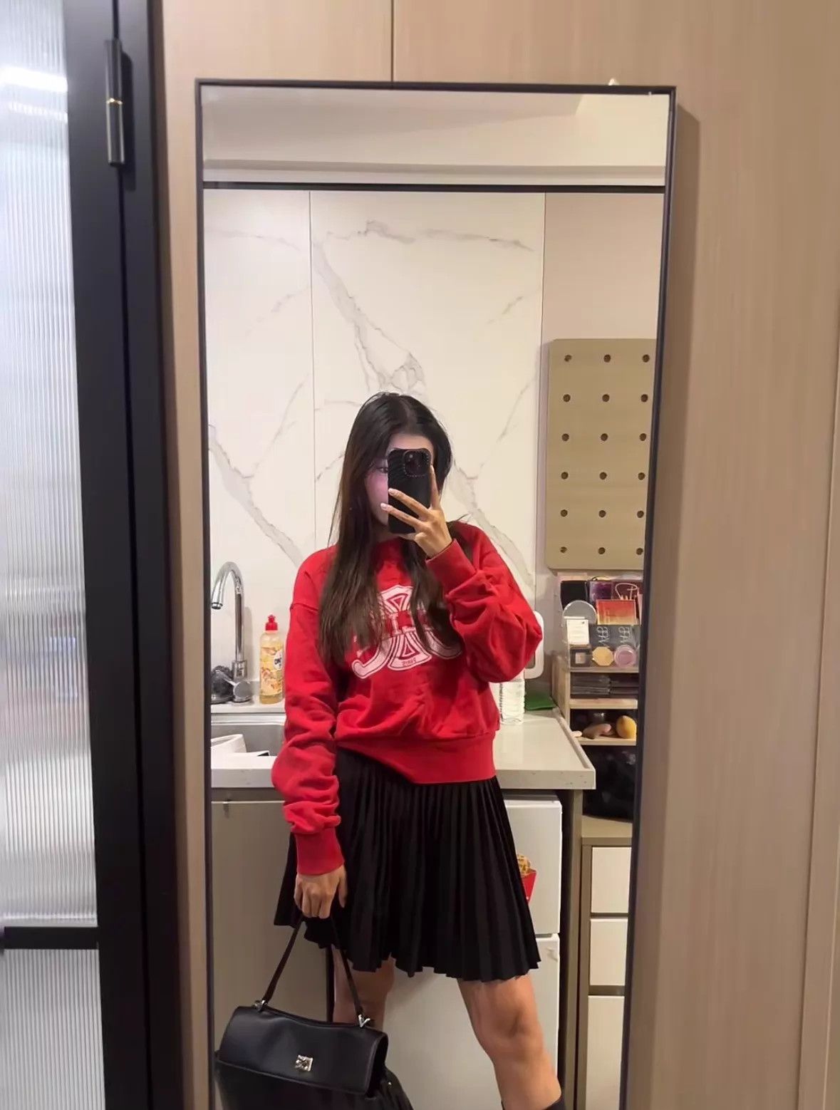 Celine Celine Berry Red Triomphe Logo Crewneck M Deadstock Size M / US 6-8 / IT 42-44 - 8 Thumbnail