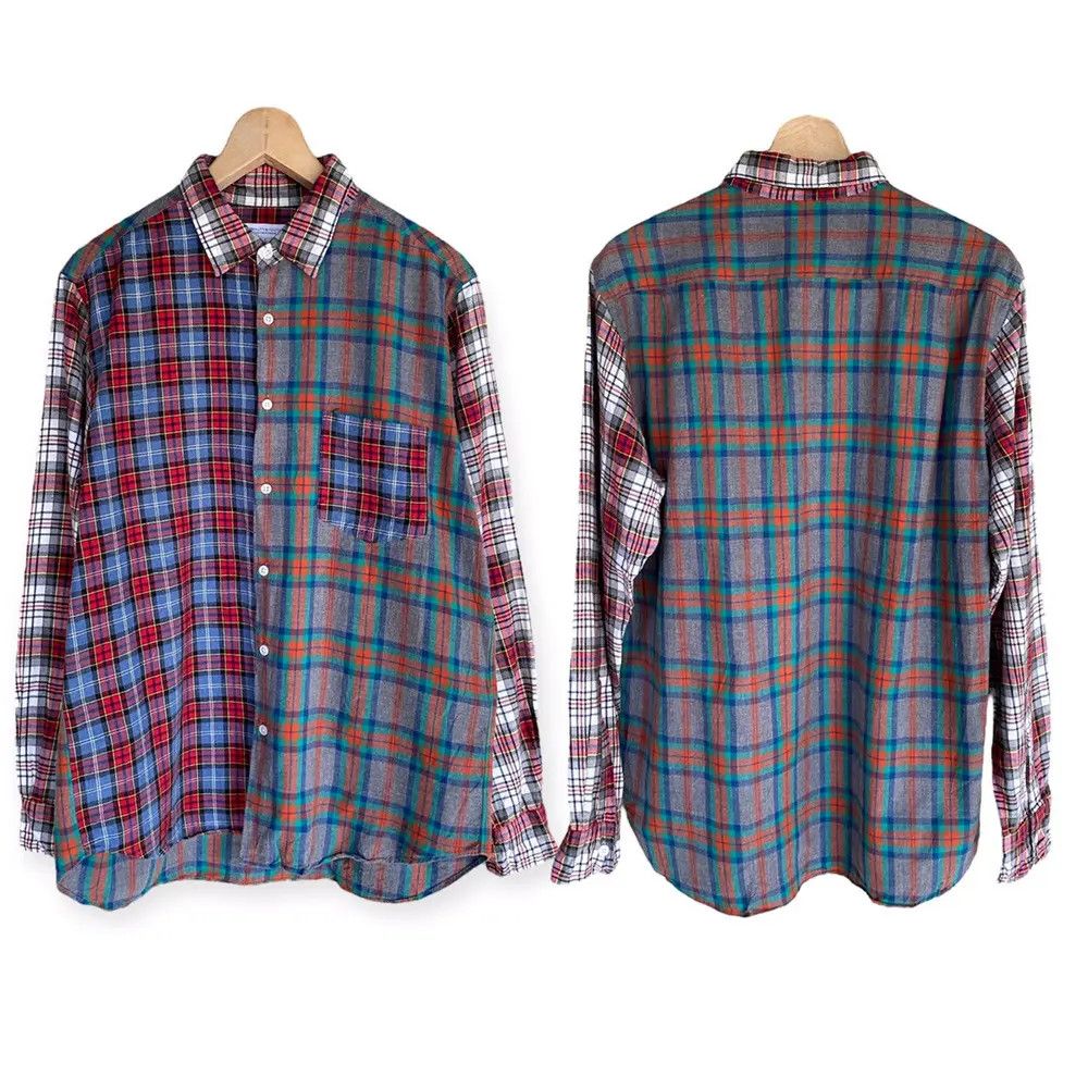 BEAUTY&YOUTH Rare Design Patchwork Flannel United Arrow PlaidTartan Shirt Size US M / EU 48-50 / 2 - 1 Thumbnail