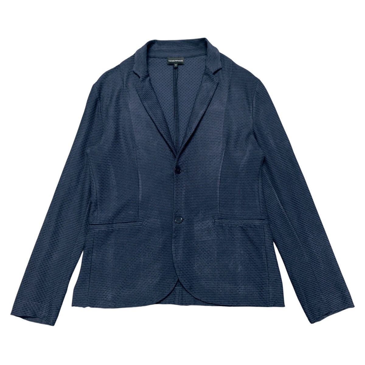 Emporio Armani Emporio Armani Textured Knit Blazers Navy Size US M / EU 48-50 / 2 - 9 Thumbnail