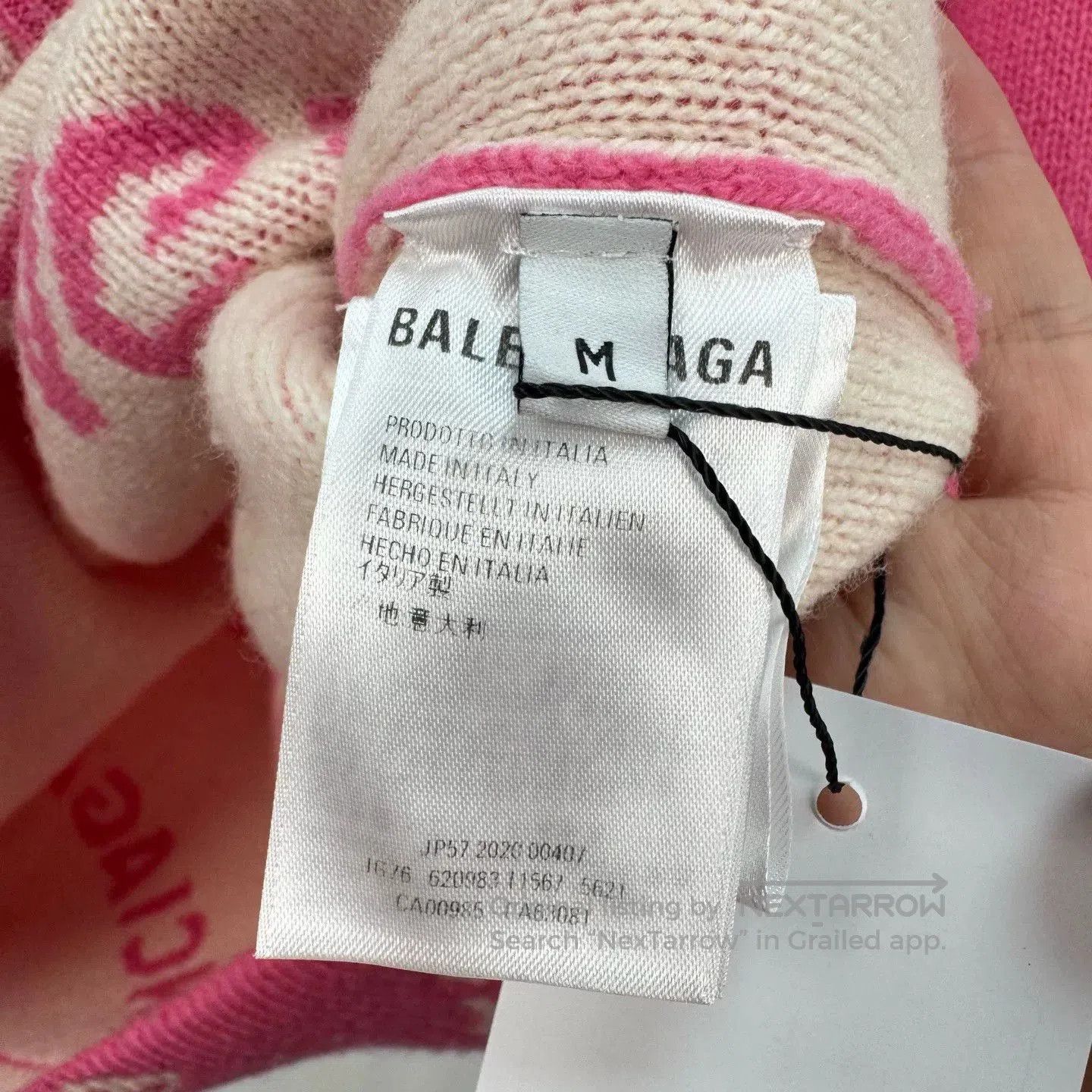Balenciaga pink balenciaga knit sweater with logo. Size M / US 6-8 / IT 42-44 - 5 Thumbnail