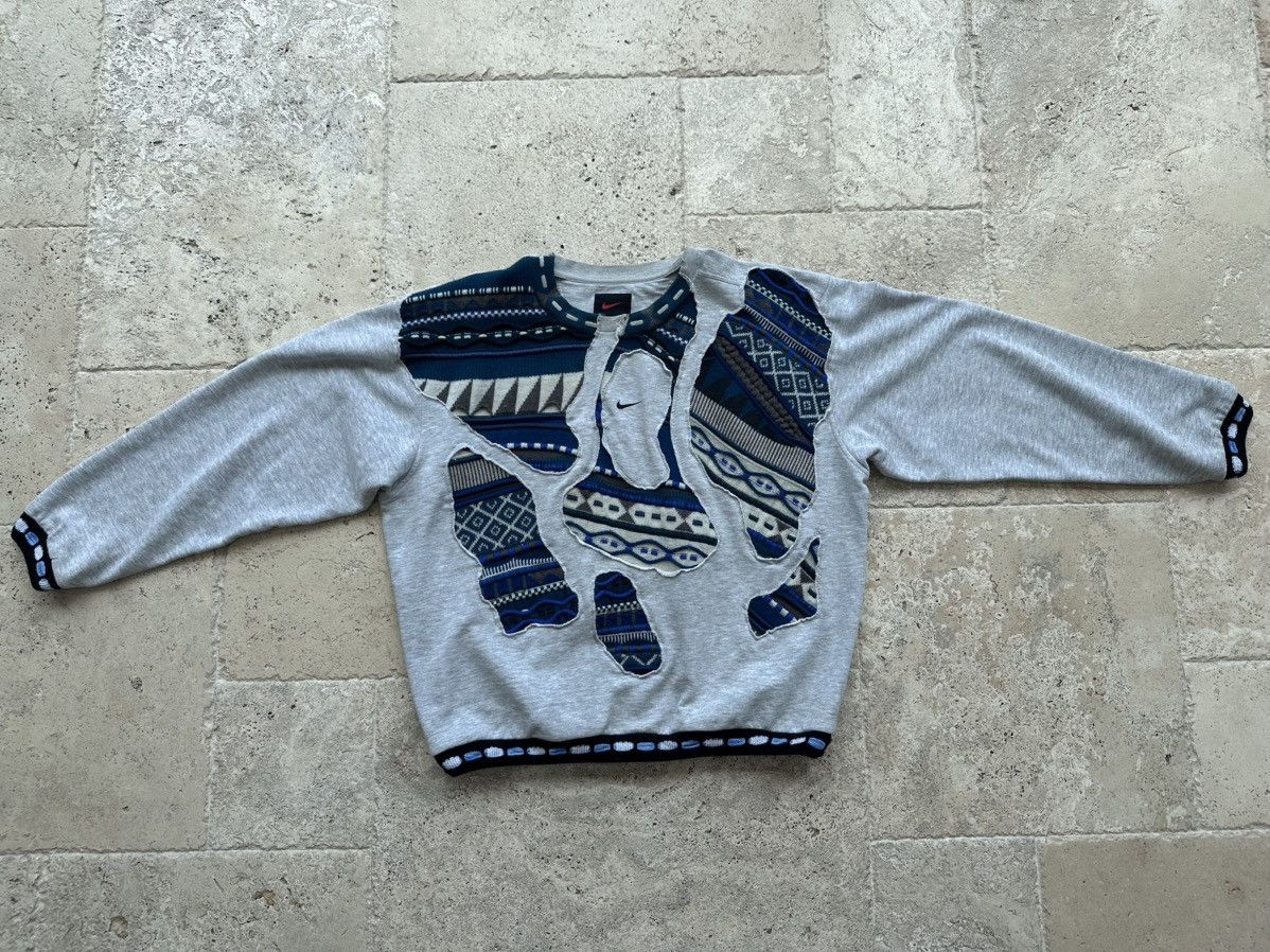 Nike Custom Nike Cut-and-Sew Patchwork Crewneck Size US L / EU 52-54 / 3 - 5 Thumbnail
