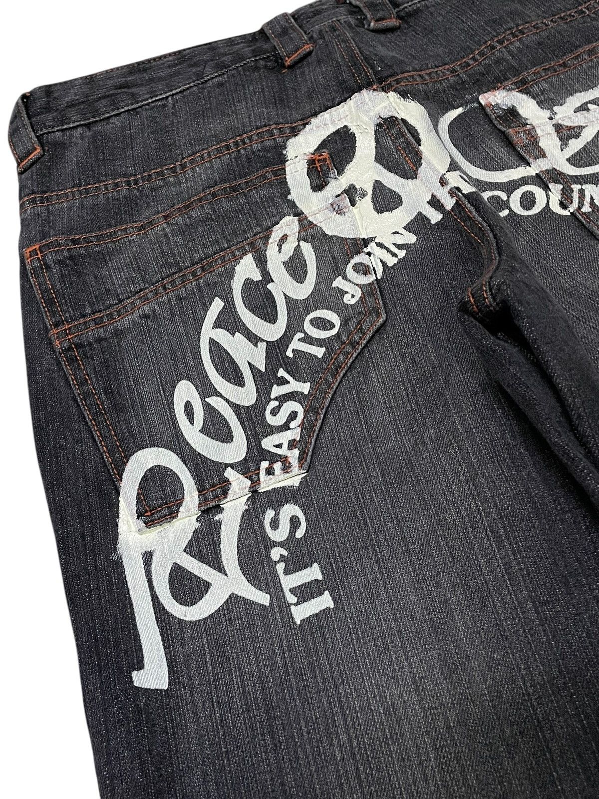 Japanese Brand × Le Grande Bleu (L.G.B.) × Vintage Peace Symbol Japanese Brand Flared Denim Jeans Size US 30 / EU 46 - 8 Thumbnail