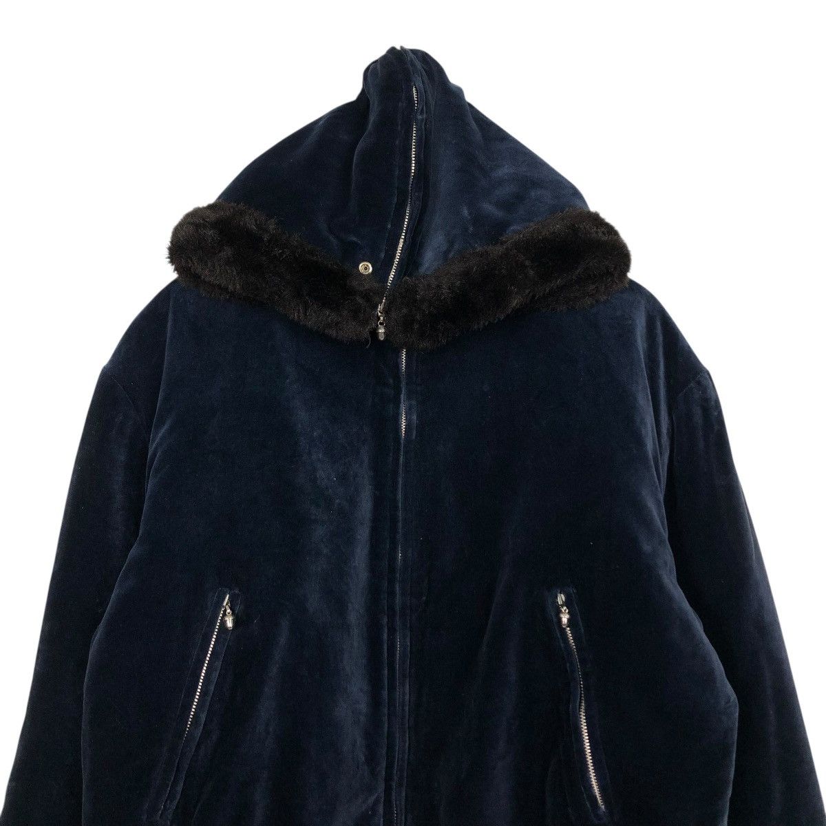 Japanese Brand 🔥RICH DARK BLUE BOMBER JACKET FUR INTERIOR ISSEY MIYAKE Size US L / EU 52-54 / 3 - 5 Thumbnail