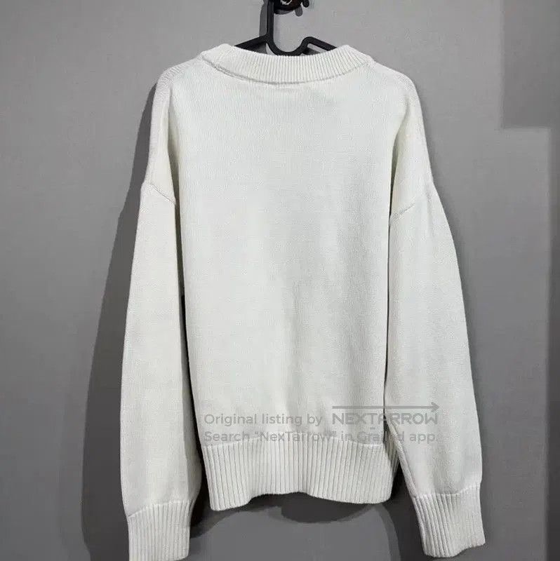 AMI AMI White Cotton Blend Sweater with Heart Logo . Size M / US 6-8 / IT 42-44 - 2 Thumbnail