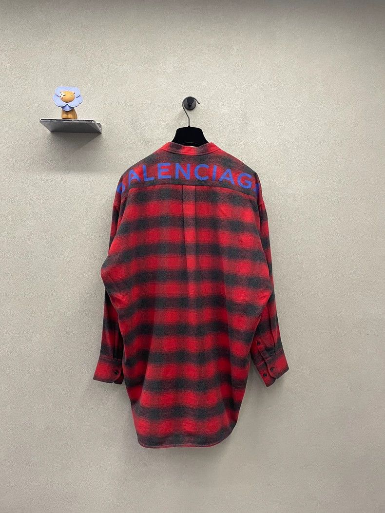 Balenciaga Balenciaga size 36 Red and Black Plaid Long Sleeve Shirt Size XS / US 0-2 / IT 36-38 - 4 Thumbnail