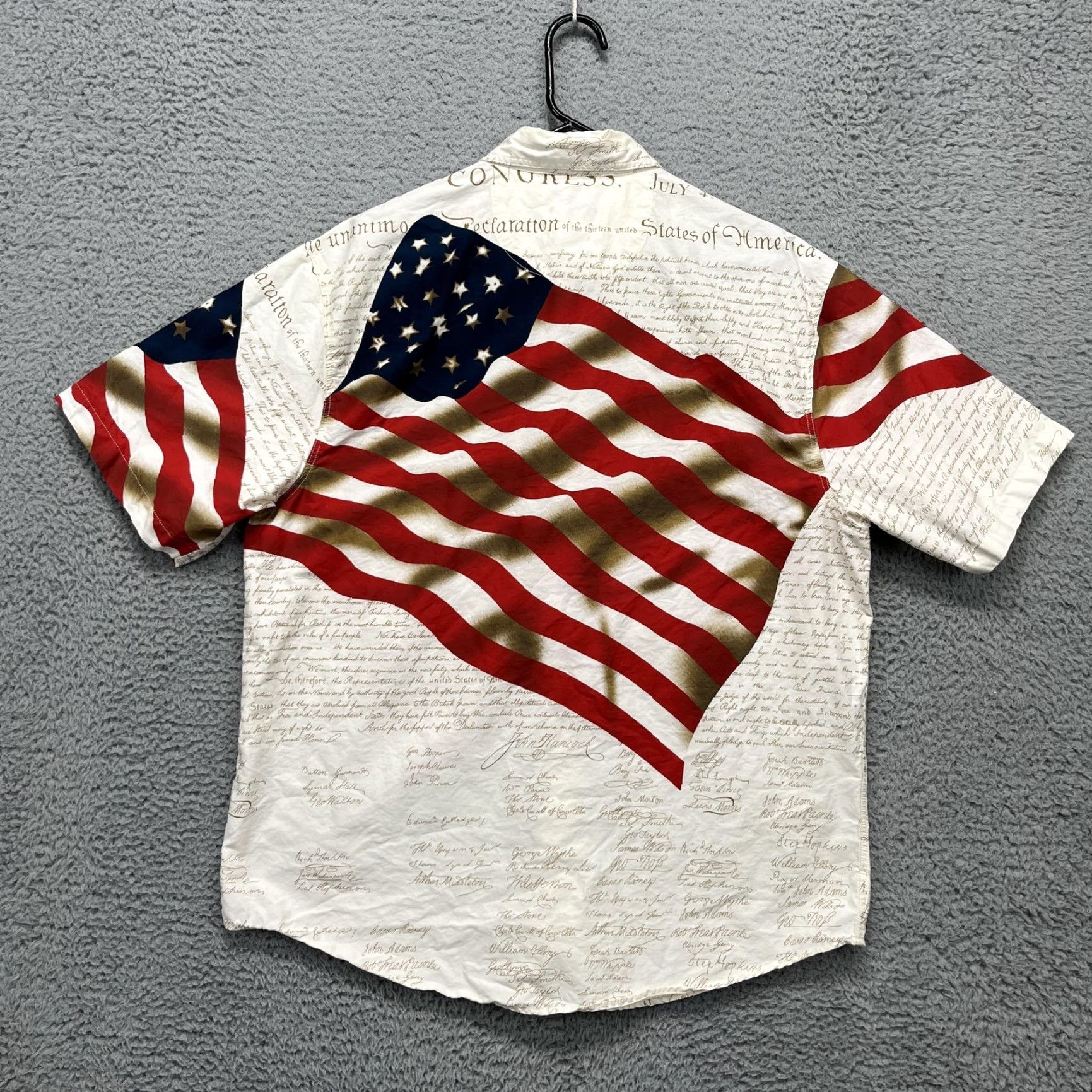 Cotton Traders Cotton Traders Shirt Mens Large Patriotic USA Flag All Over Print Button Up Size US L / EU 52-54 / 3 - 6 Thumbnail