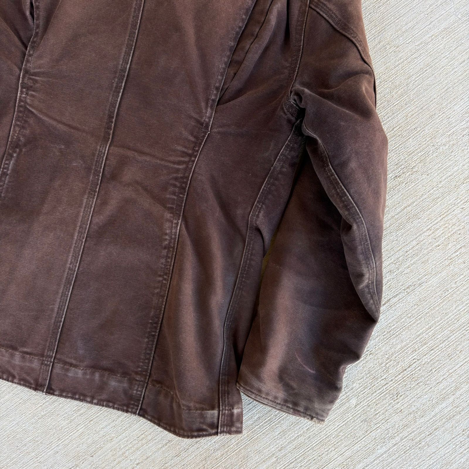 Carhartt × Vintage Carhartt WOMENS WC061 DKB brown faded work wear jacket Size US M / EU 48-50 / 2 - 7 Thumbnail