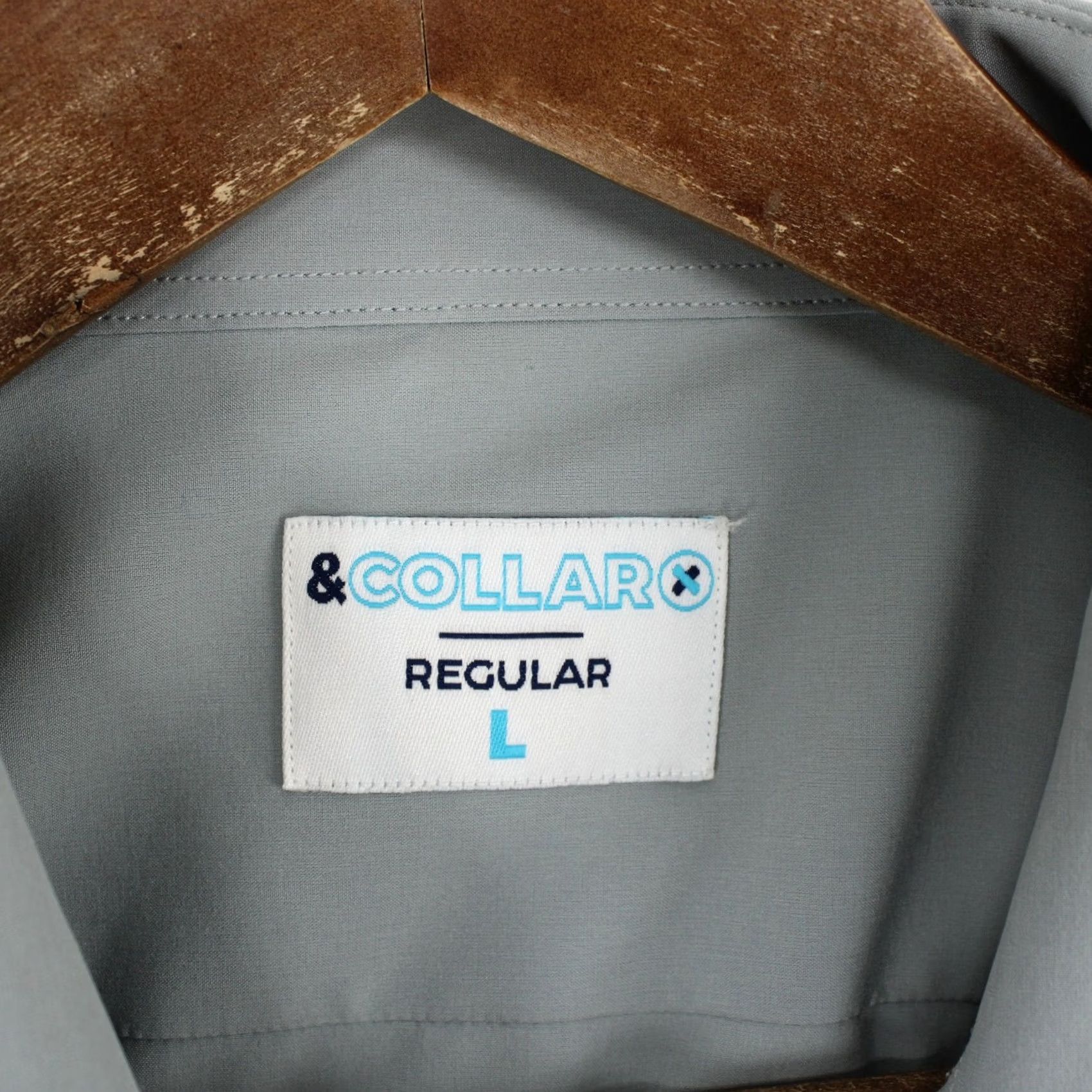 Vintage &Collar Shirt Mens L Gray Performance Stretch Long Sleeve Regular Fit Size US L / EU 52-54 / 3 - 6 Thumbnail
