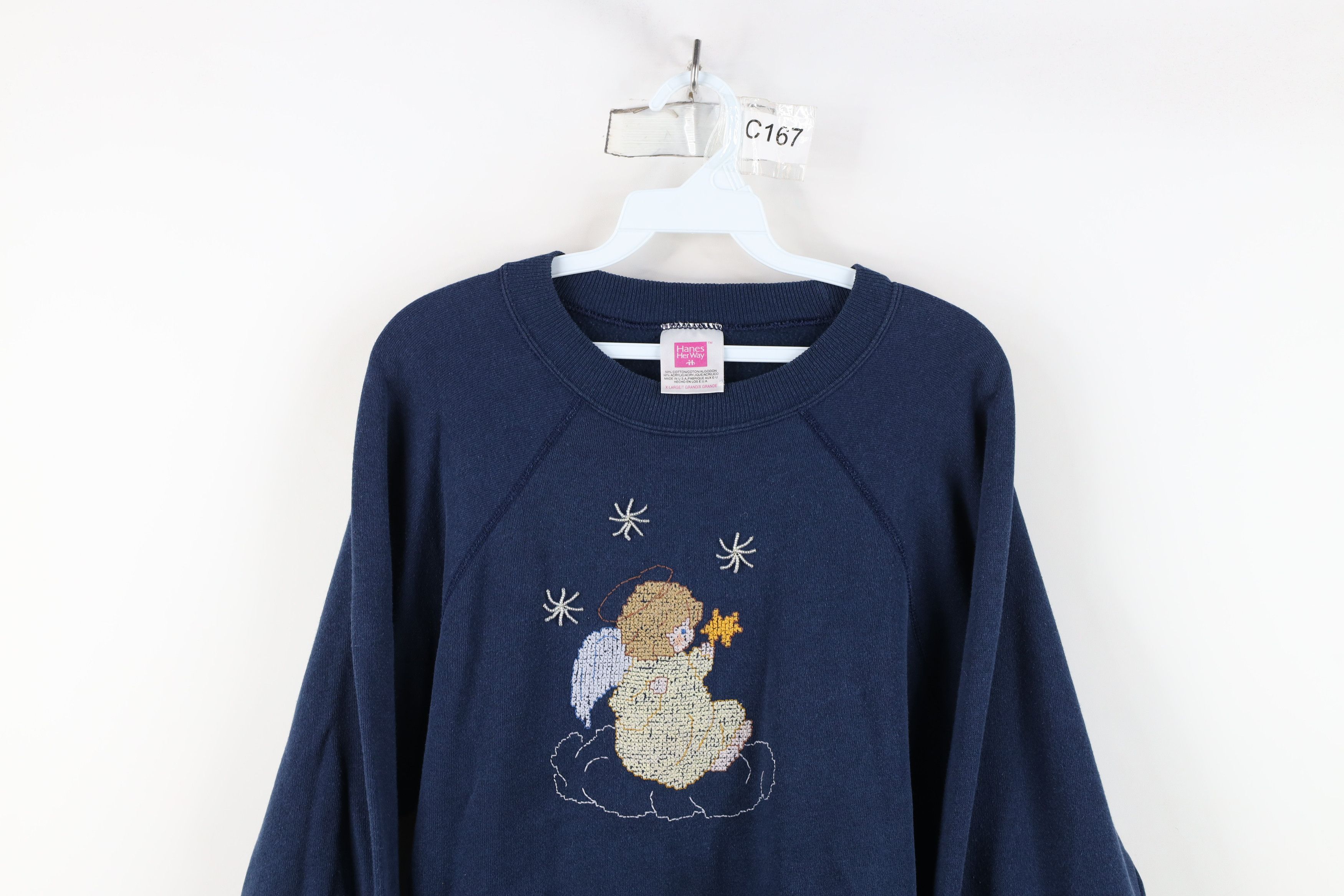 Vintage Vintage 90s Streetwear Beaded Angel Sweatshirt USA Size XL / US 12-14 / IT 48-50 - 2 Thumbnail