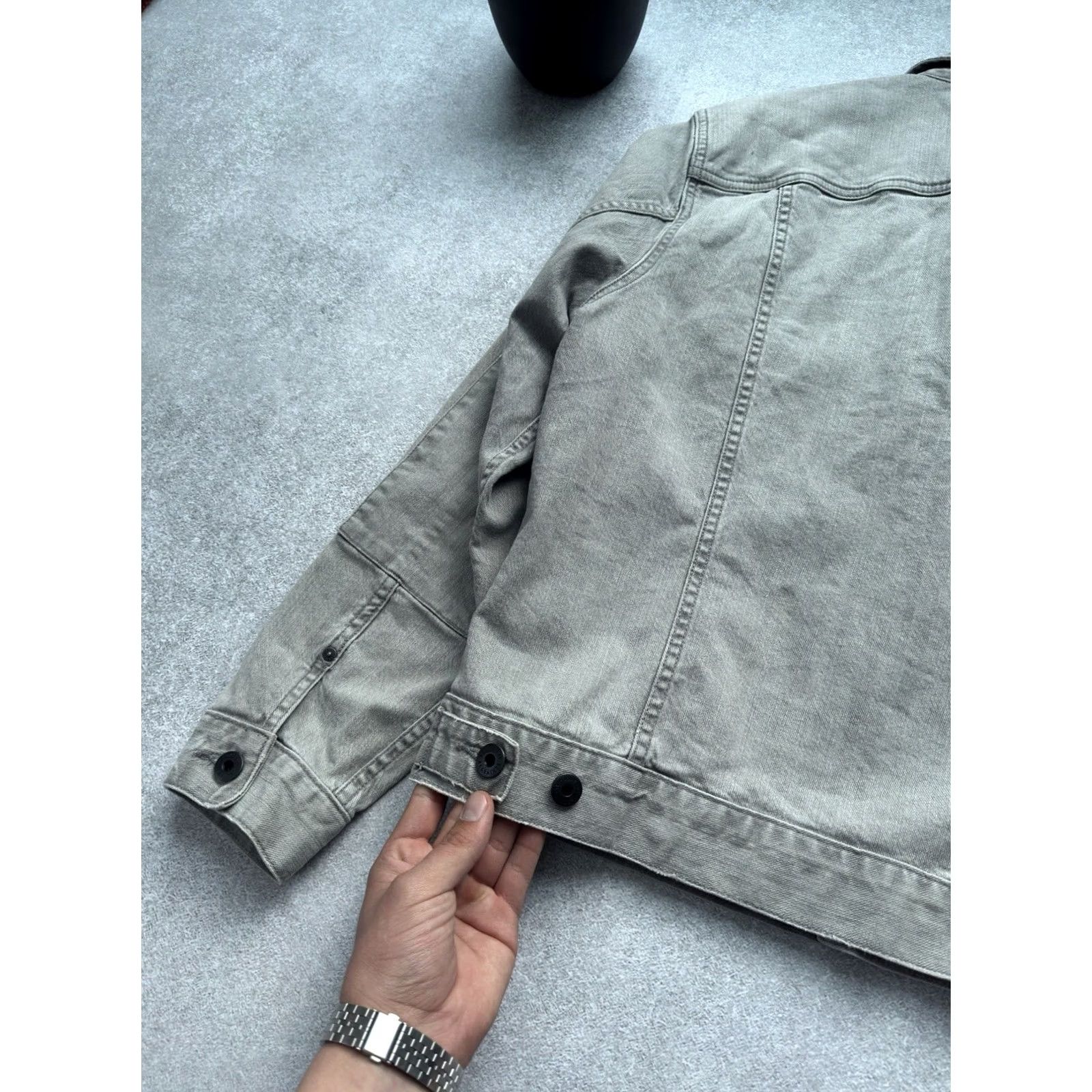 Allsaints VINTAGE AllSaints Denim Jacket Mens M Grey Button Up Jacket Size US M / EU 48-50 / 2 - 6 Thumbnail