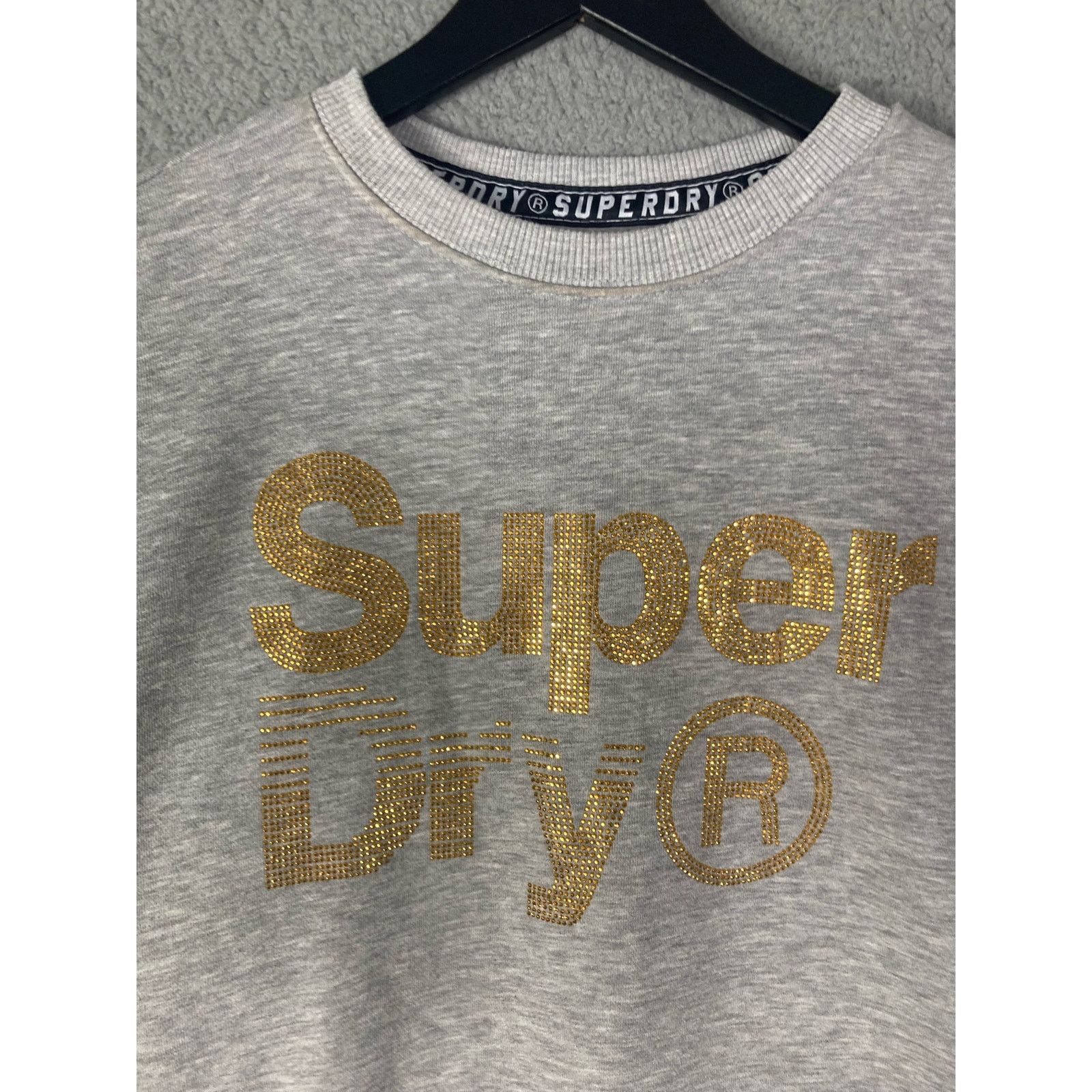 Superdry Superdry Women's S Gray Sparkle Crewneck Sweatshirt Size S / US 4 / IT 40 - 8 Thumbnail